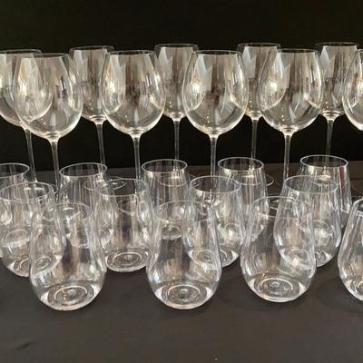 Large Long Stem Red Wine Glasses + Plastic Stemless Wine