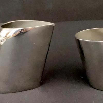 Ercuis Lauriers Modern France (circa 2005) Sugar And Creamer Silver Plated