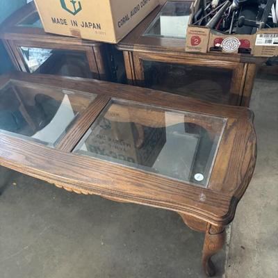 Coffee table and tables and sideboard glass front in house