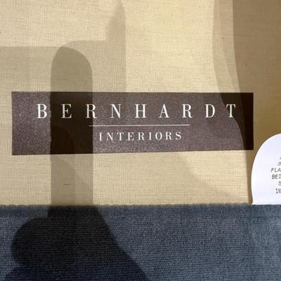 upholstered Wing Chair by Bernhardt blue suede