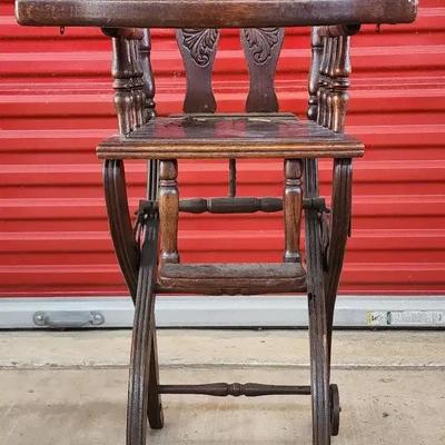 Victorian or Beaux Arts convertible high chair and stroller