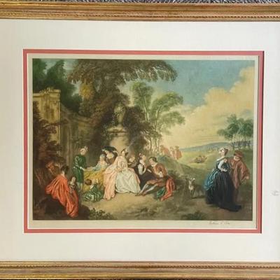 Framed Signed Print “The Garden Party” Arthur L Cox
