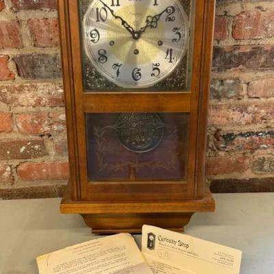Antique ‘Ezee-Set’ Gold Medallion Wall Clock By Ansonia Clock Company