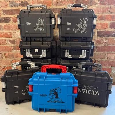 Limited Edition Invicta Watch Carry Cases (11), All Empty W/ Disney, Mickey, Popeye
