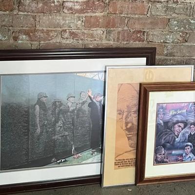 Vietnam Veteran Inspirational Art Prints with Native American, Plaques