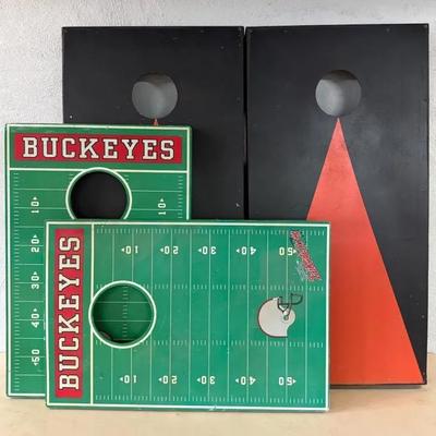 2 Sets Of Cornhole Boards (Bengals & OSU Colors), Plus Bags