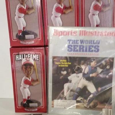 Cincinnati Reds Bobble Heads, World Series Sports Illustrated (1986) 7 Reds HOF Museum Tickets