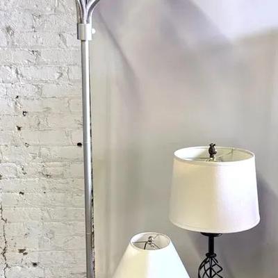 Contemporary Lighting (3) With Table & Multi Direction 5-Head Floor Lamp