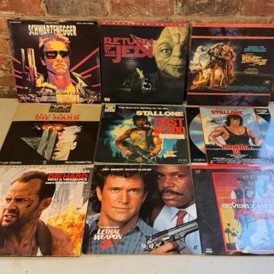 Laser Video Discs Of Iconic Movies (9) With Star Wars, Terminator, Back To The Future ++