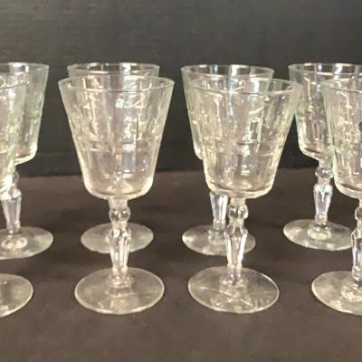 Libbey “Rock Sharpe Wayne” Water/Wine Glasses (8)