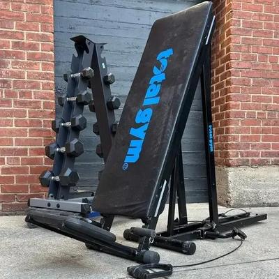 Weight Tower with Hand Weights and Bench