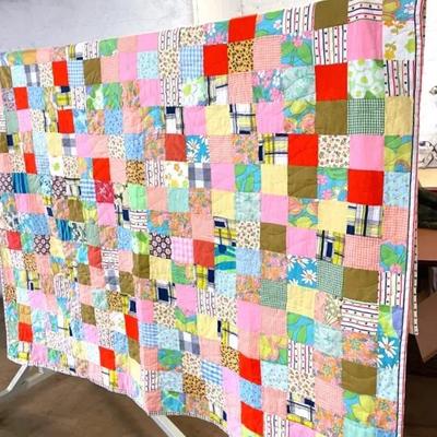 1970’s Handmade Patchwork Quilt With Baby Quilts 