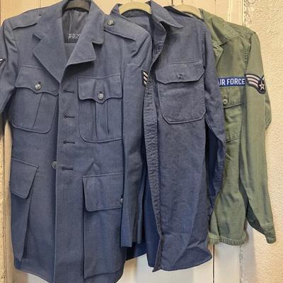 USAF Vietnam Era Wool Jacket 36S and Pants 30x34, Wool Shirt and Olive Drab Cotton Shirt 14.5x33  