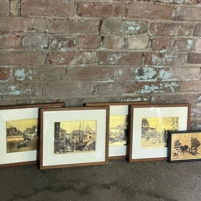Seaside Foil Prints after Lionel Barrymore plus Other 