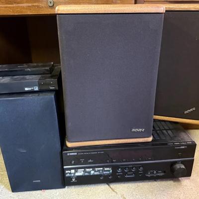 Random Electronics With Yamaha Receiver, Samsung, Sony, Baby Advent Speakers