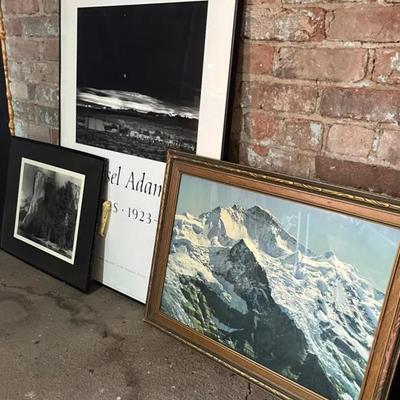 Framed Prints after Ansel Adams (2) with Mountain Photo Print