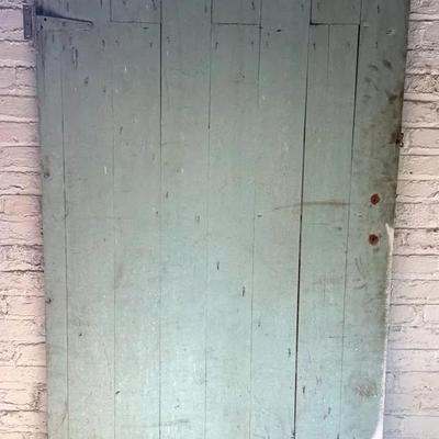 Antique Painted Large Rustic Wood Barn Door