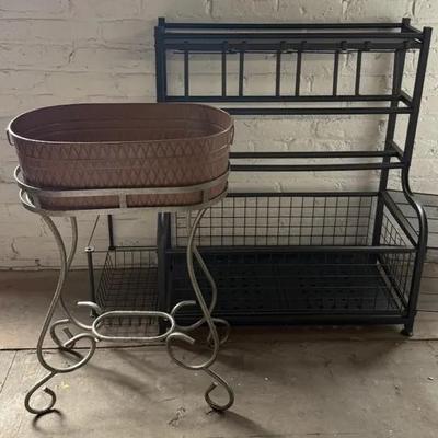 Metal Garage Organizer, Plus Drunk Stand/Caddy