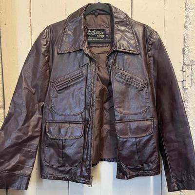 1960s The Leather Shop Cordavan Glazed Leather Jacket 42R