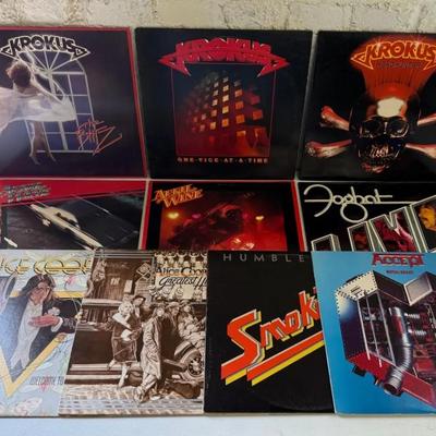 Vintage Vinyl Rock Albums (10) With Alice Cooper, Krokus, Humble Pie