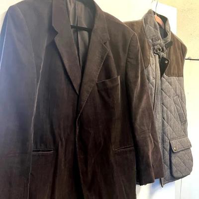 Zagato Corduroy Jacket 44R and Jos Banks Quilted Wool Vest XL