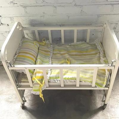 1950’s Metal And Wood Doll Crib 