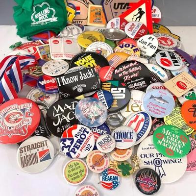 Vintage Advertising And Political Buttons