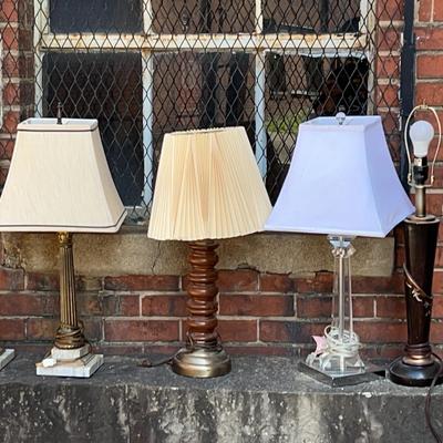 Near Pair Of Marble Base Corinthian Column Lamps With Acrylic Lamp And More 