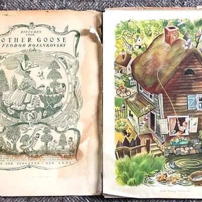 1956 National Gallery Of Art Portfolio Of Mother Goose Prints And 1945 Grimm’s Fairy Tales Book