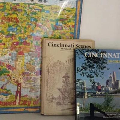 Cincinnati Scenes By Caroline Williams plus Cincinnati Puzzle In Color (1978)