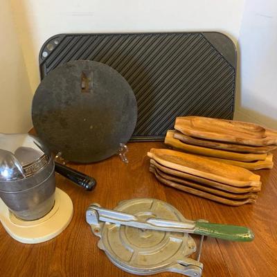 Vintage Juice King, Tortilla Press, Wrought Iron Stove Lid, Corn On The Cob Cradles