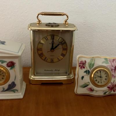 Three Vintage Clocks- Lenox And Bulova