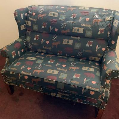 Two Person Green Loveseat