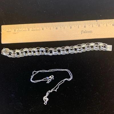1 Sterling Silver Chain Bracelet and Sterling Silver Pendant