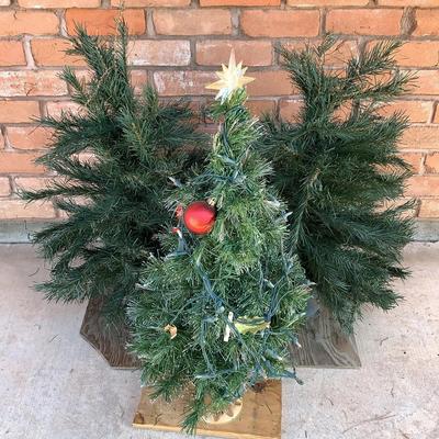 Lot Of 3 Plastic Christmas Trees 