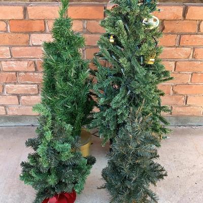 Lot Of 4 Plastic Christmas Trees 