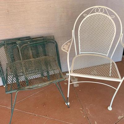 White And Green Metal Patio Furniture 