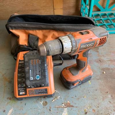 Ridgid Drill With Batteries And Charger 