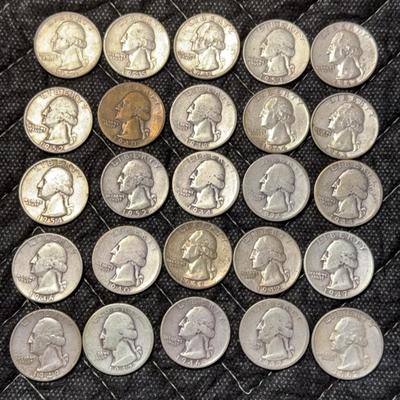 25 silver quarters circulated 2