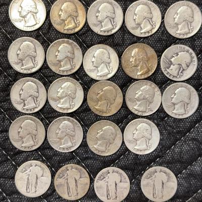 23 Silver Quarters Circulated