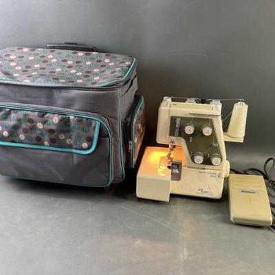Sale Photo Thumbnail #60: Lot 76 – New Home My Lock 234 Serger With Rolling Case