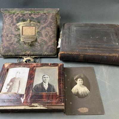 Sale Photo Thumbnail #53: Lot 69 – Antique Fabric Covered Photo Album & Bible