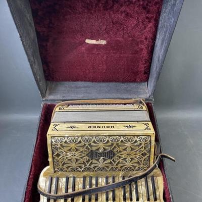 Sale Photo Thumbnail #133: Lot 149 – 1930s Art Deco Horner Accordion & Case