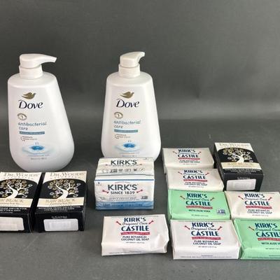 Sale Photo Thumbnail #20: Lot 36 – Dove, Dr Woods, Kirk’s & More Bar & Pump SoapsLot 37 – Corelle By Corningware In Various Patterns