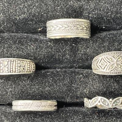 Sale Photo Thumbnail #7: Lot 8 – Sterling Silver Rings Size 8 to 10