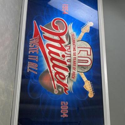 Sale Photo Thumbnail #86: Lot 102 – 50 Years Of Rock Miller Beer Mirror Sign