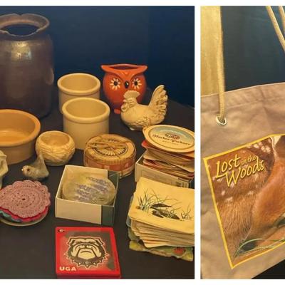 Vintage Pottery, Milk Pot & Coaster Assortment