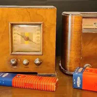 Vintage Firestone & Bendix Wooden Tabletop Radios