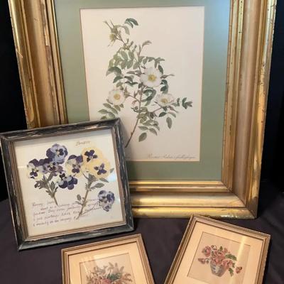 Collection of Framed Floral Wall Art