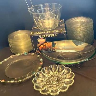 Glass Serveware & Plates Collection Featuring Chip & Dip Set